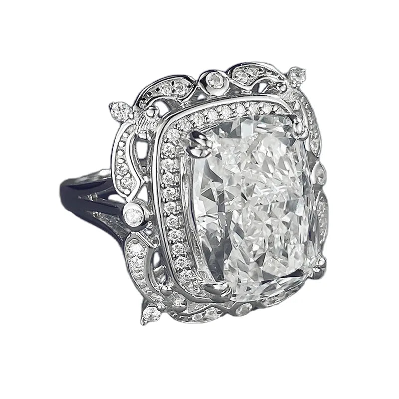 Curved Diamond Engagement Ring
