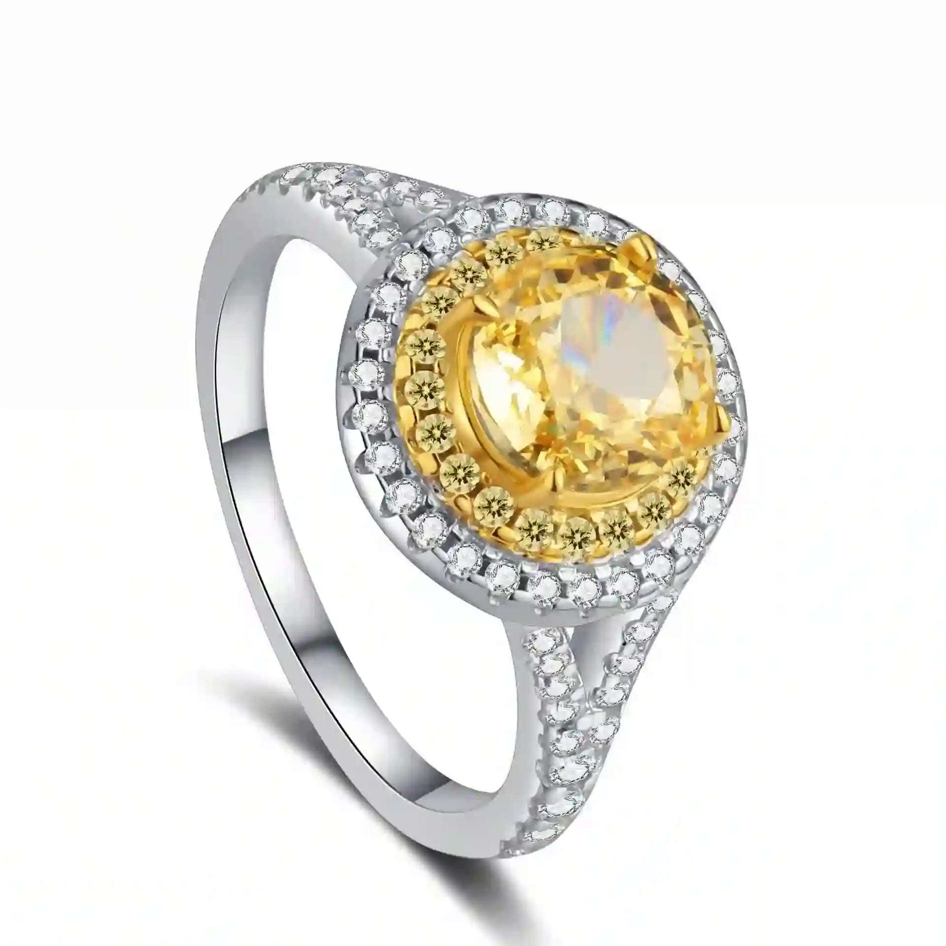 Double - halo round gem ring