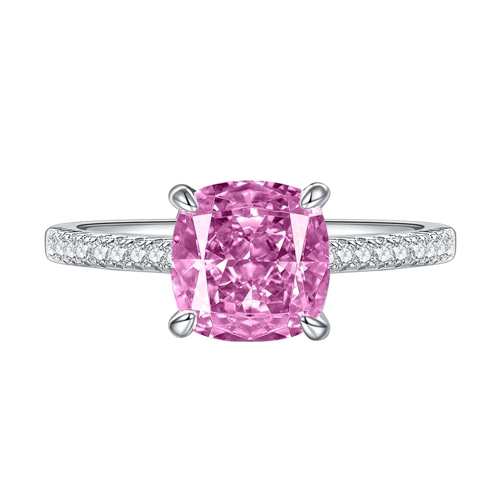 Cushion Stone Pave Band Ring