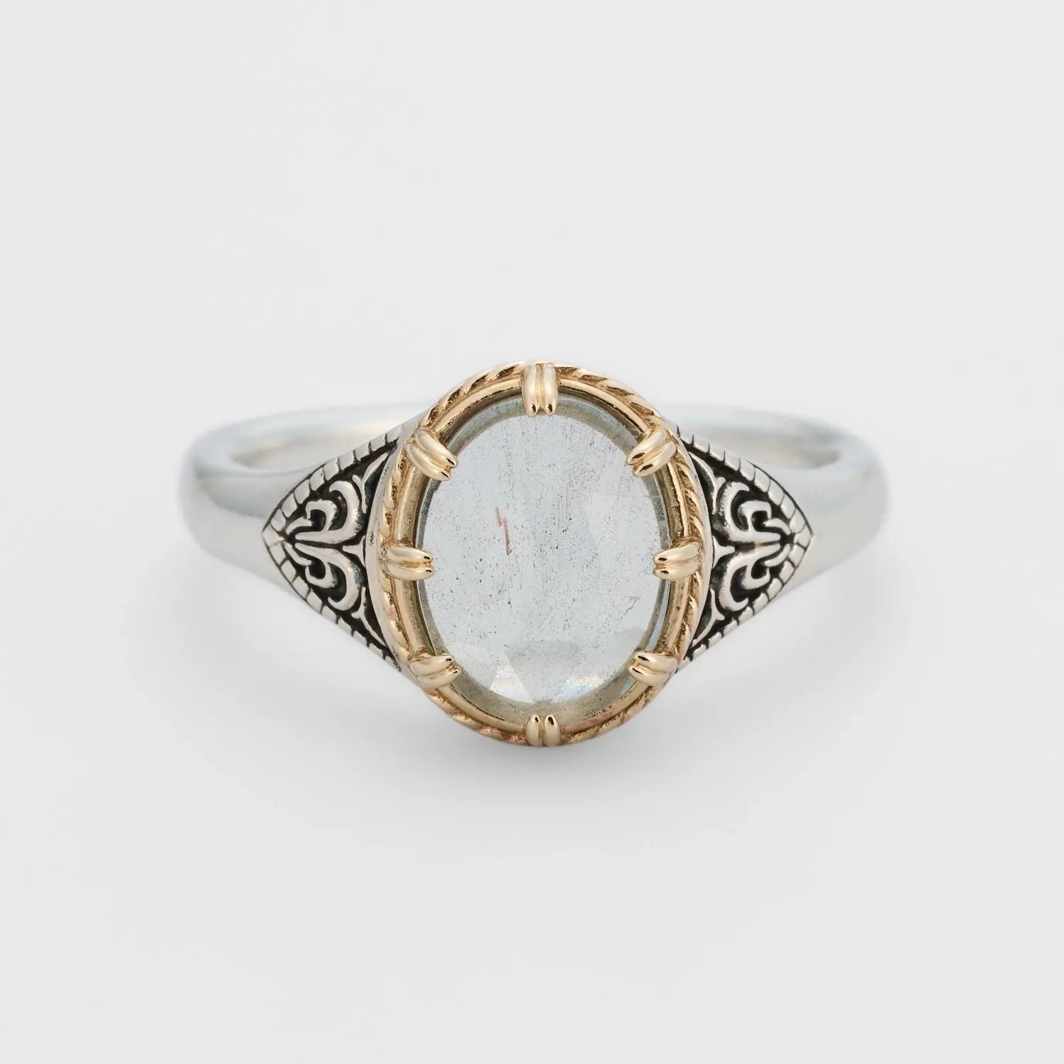 Oval Gem Ornate Ring