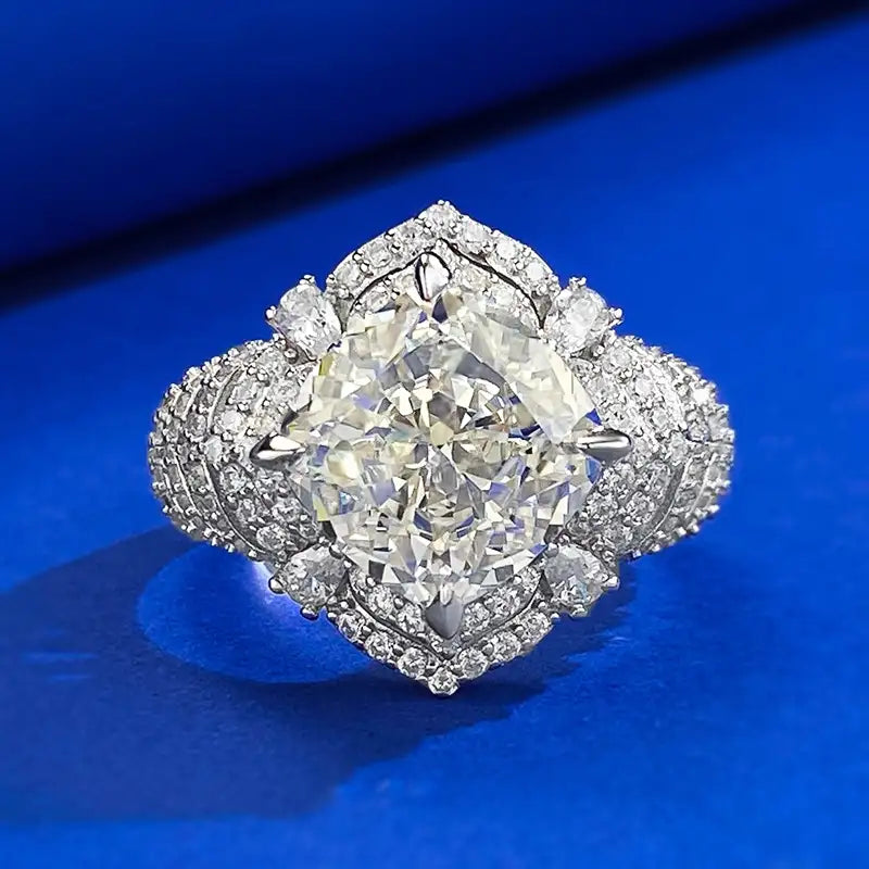 Cushion Gem Halo Band Ring