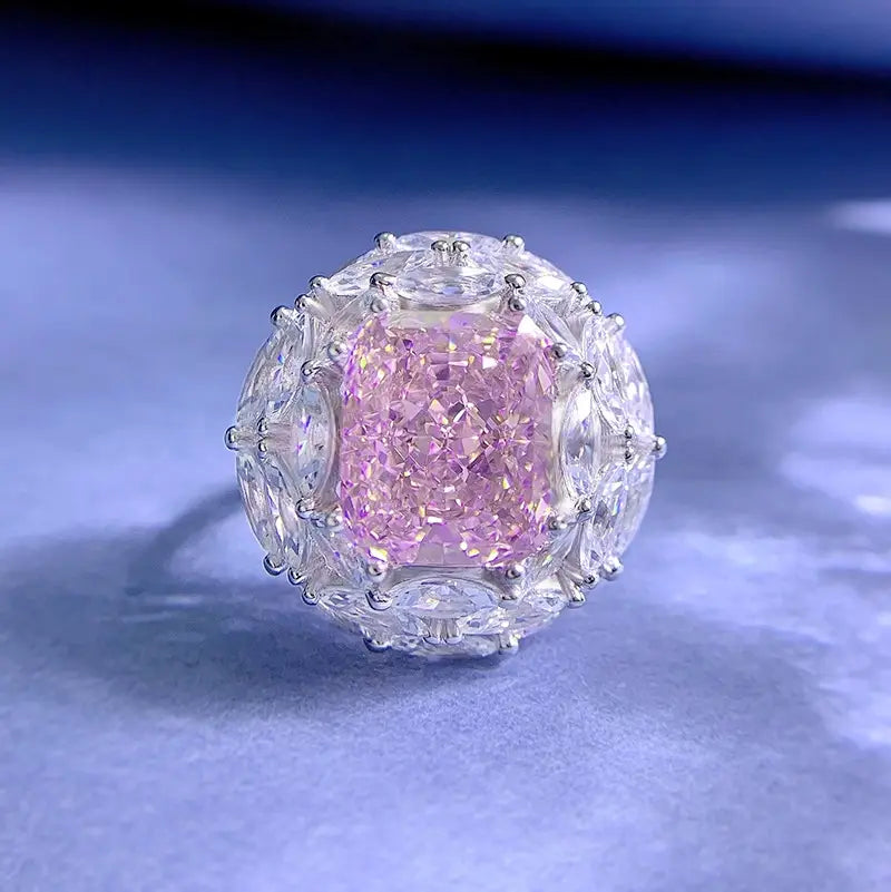 Square gem cluster ring