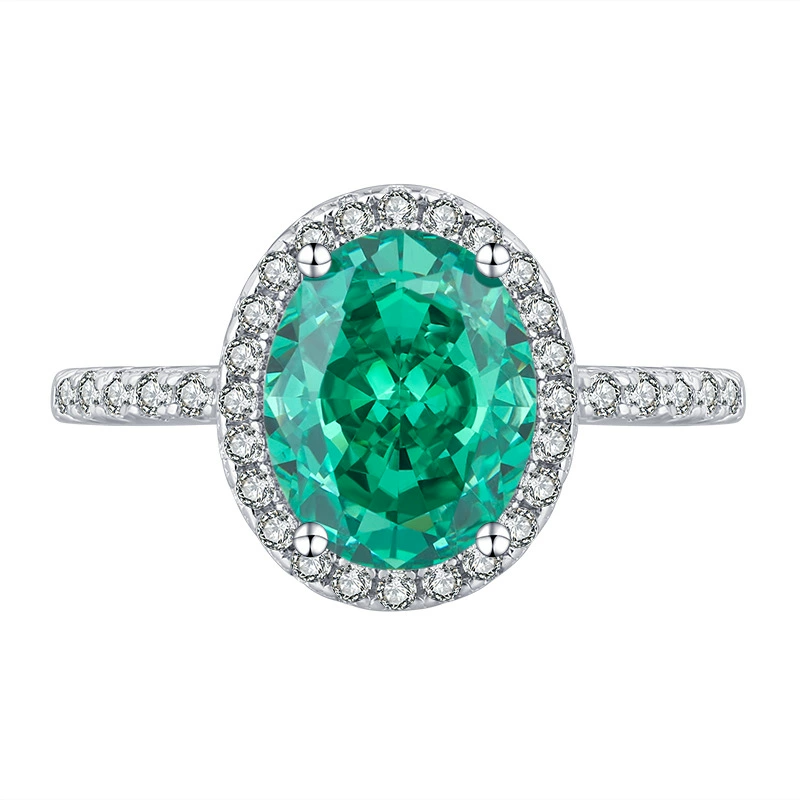 Oval Gem Pavé Halo Ring