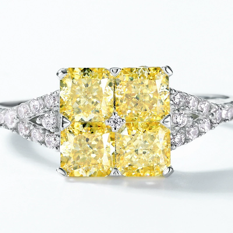 Square Cluster Gem Ring