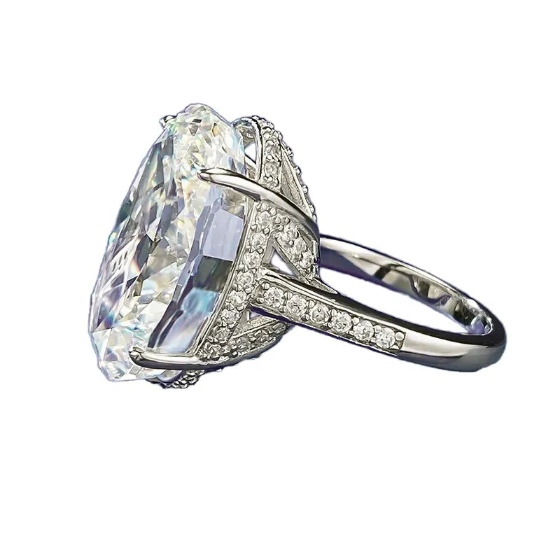 Oval Stone Pavé Ring