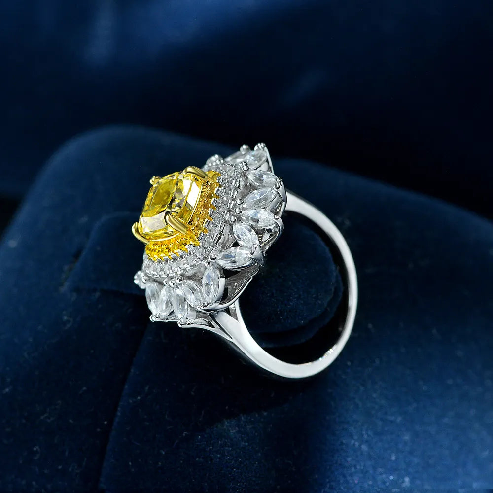 Floral Gemstone Cluster Ring