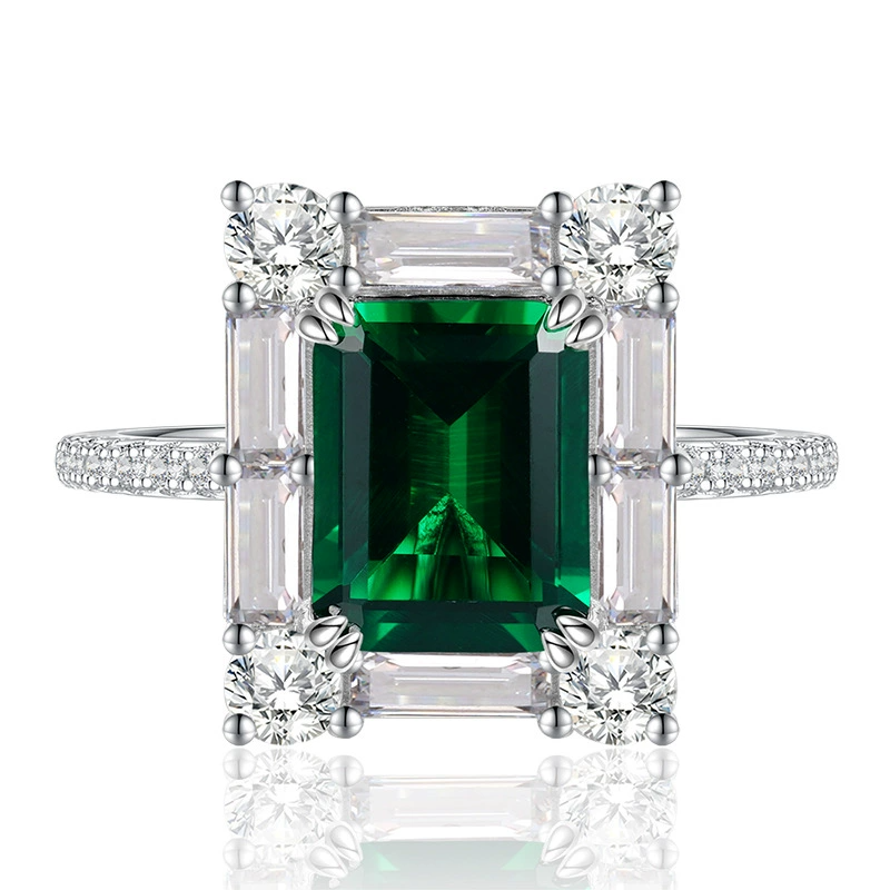 Emerald - cut gem accent ring