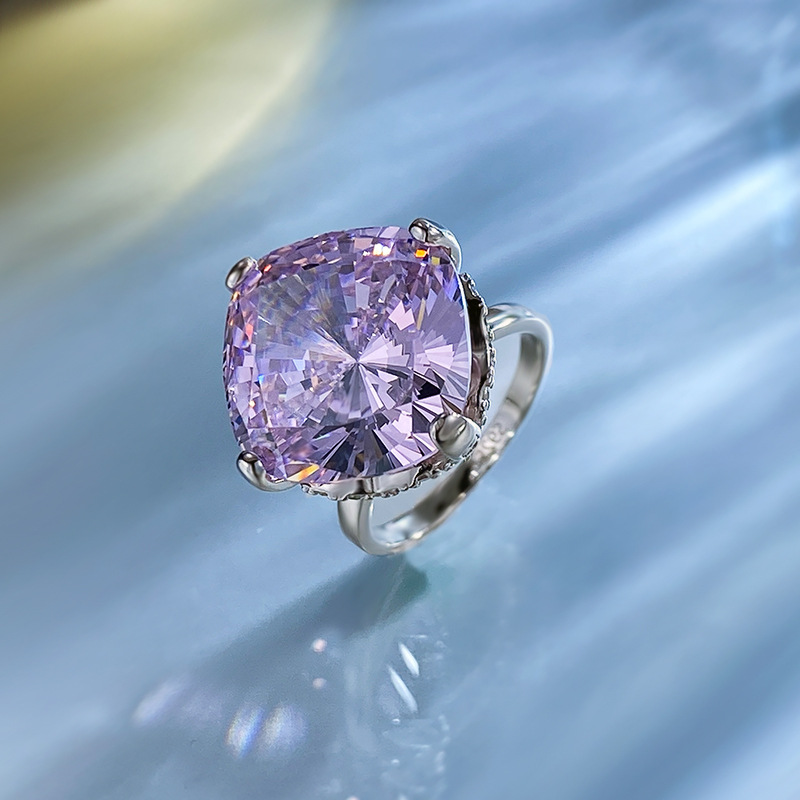 Cushion - cut pavé ring