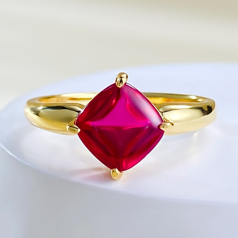 Square Cut Gemstone Ring