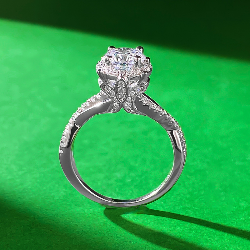 Round Gem Halo Band