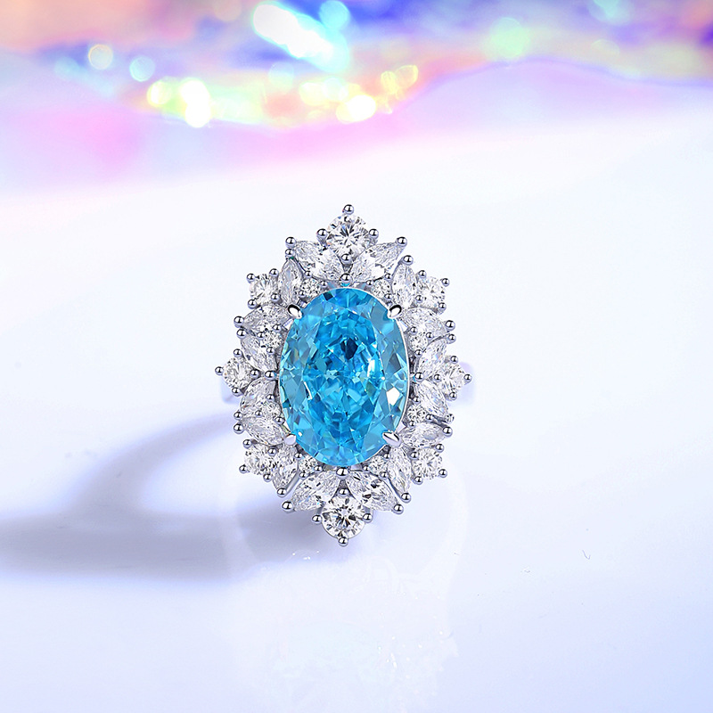 Oval Gem Halo Ring Alternative