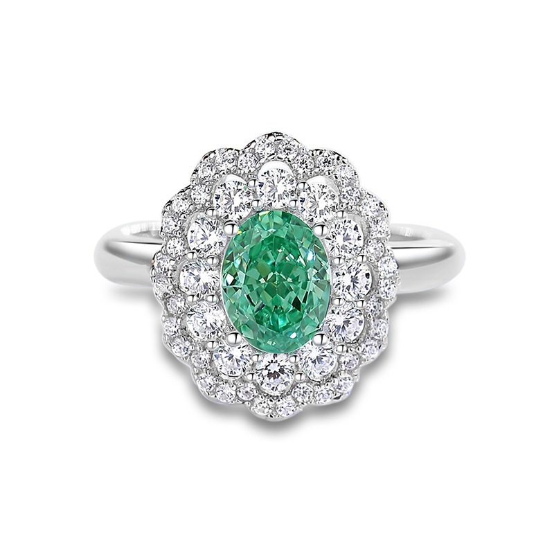 Oval Gemstone Halo Ring