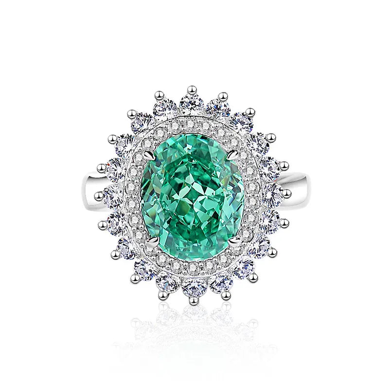 Oval Gem Sunburst Ring