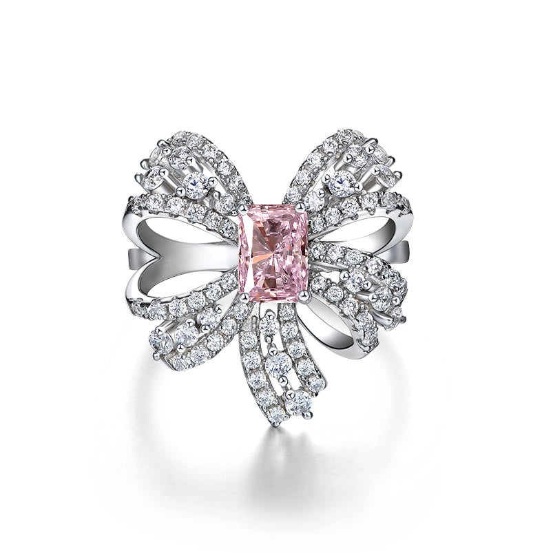 Bow-shaped gem ring