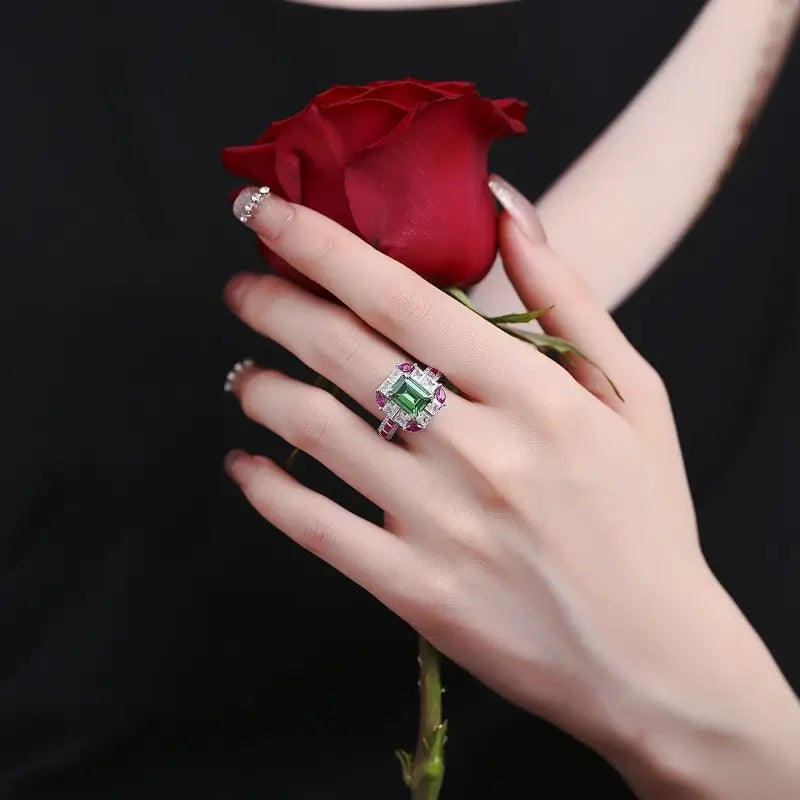 Emerald - Accent Cluster Ring