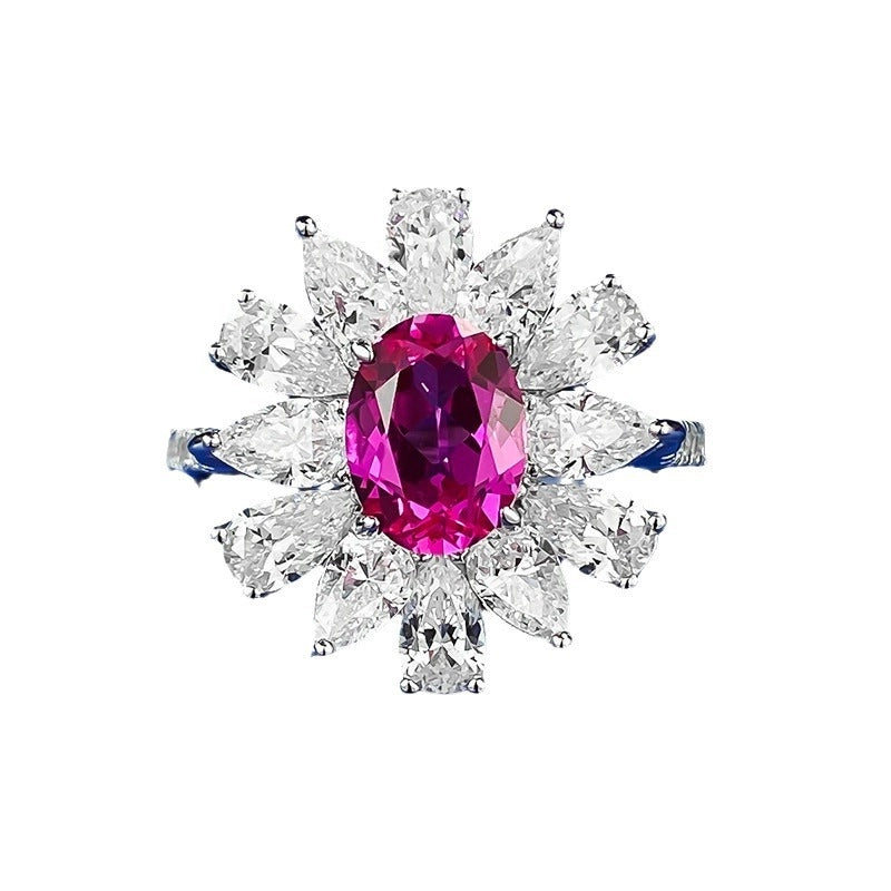Floral halo statement ring