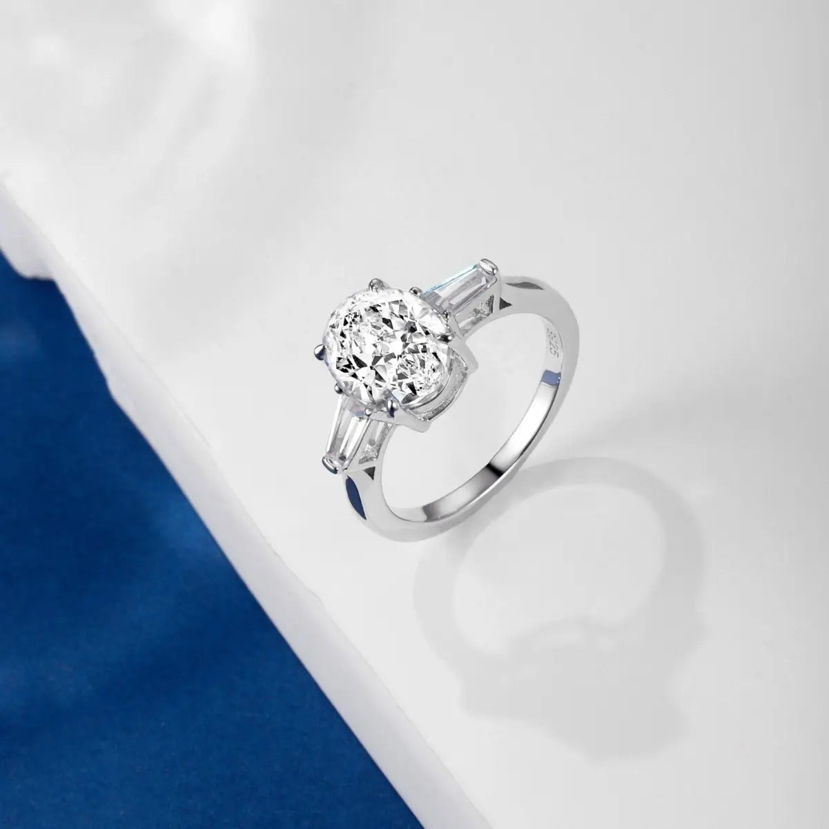 Round stone baguette ring